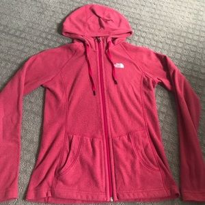 North face pink fleece jacket